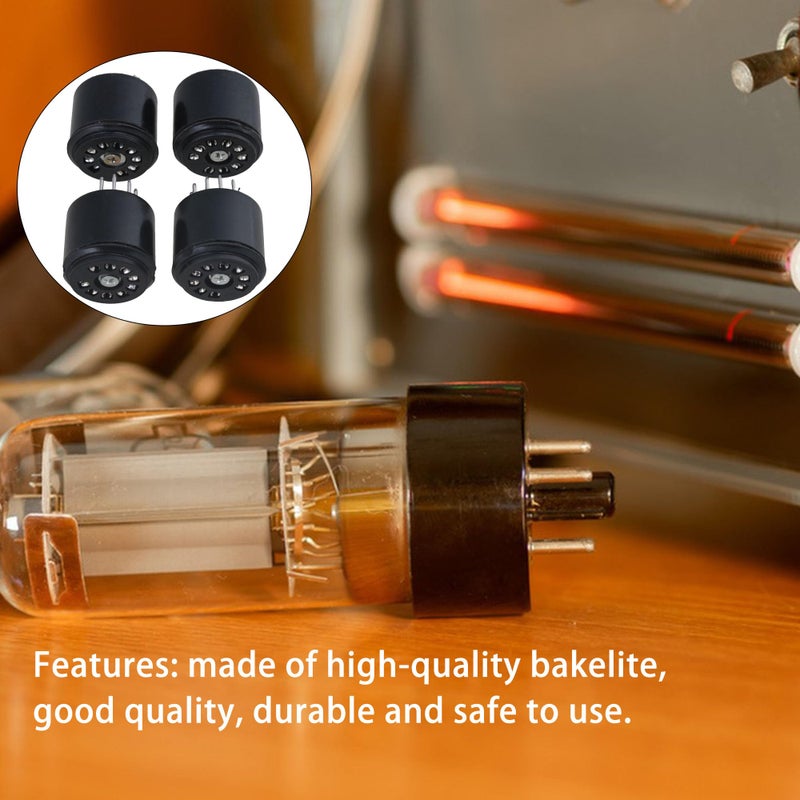 Bstinay 4pcs Black Bakelite Vacuum Tube Socket Saver Base 9 Pin Tube Testers Fits 12AX7 - Image 3